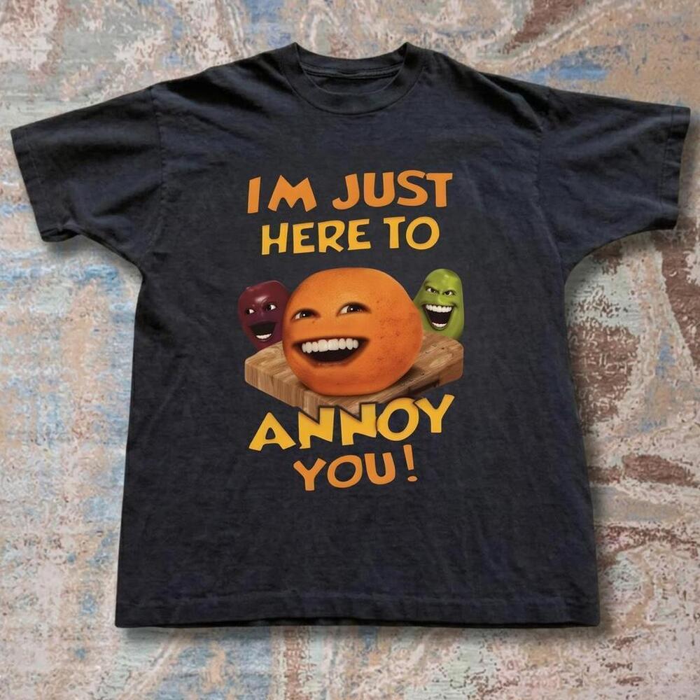 Annoying Orange Black Cotton T-Shirt